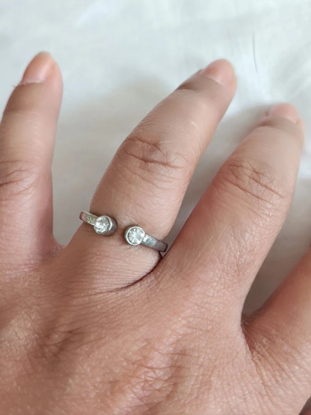 Silver Open Band Ring Size 6